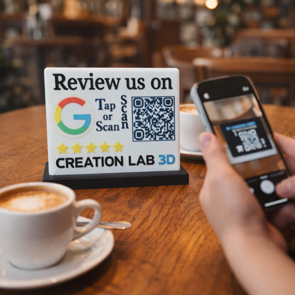 Stand Αξιολογήσεων NFC & QR για Επιχειρήσεις – NFC Review Stand for Google Reviews & Customer Feedback