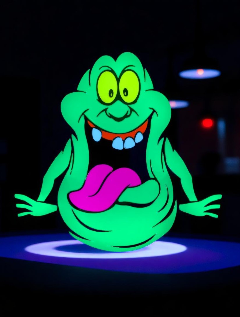 Slimer LED Lightbox – Λάμπα Ghostbusters Fan Art | Retro Glow Decor