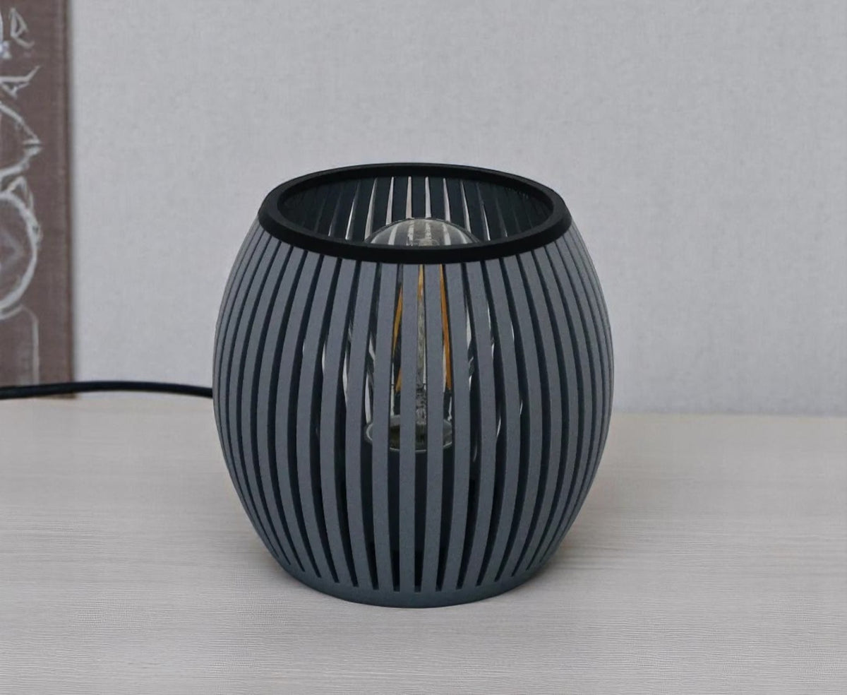 “Cage Glow” 3D Printed Table Lamp – Modern Harmony of Light & Shadow