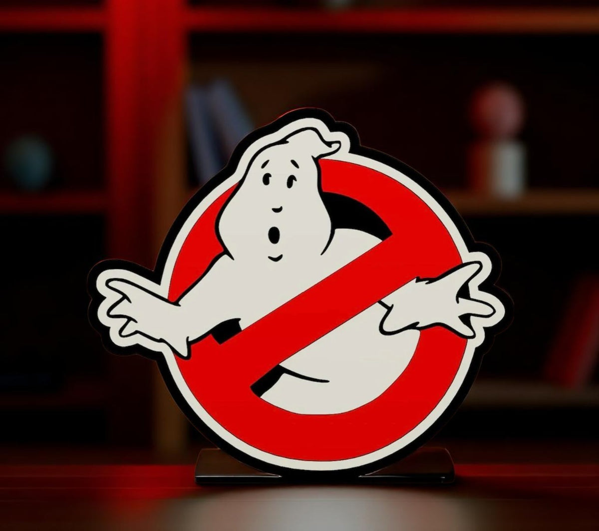 Ghostbusters Logo Lightbox – 3D Printed Fan Art LED Lamp | Retro Movie Room Decor