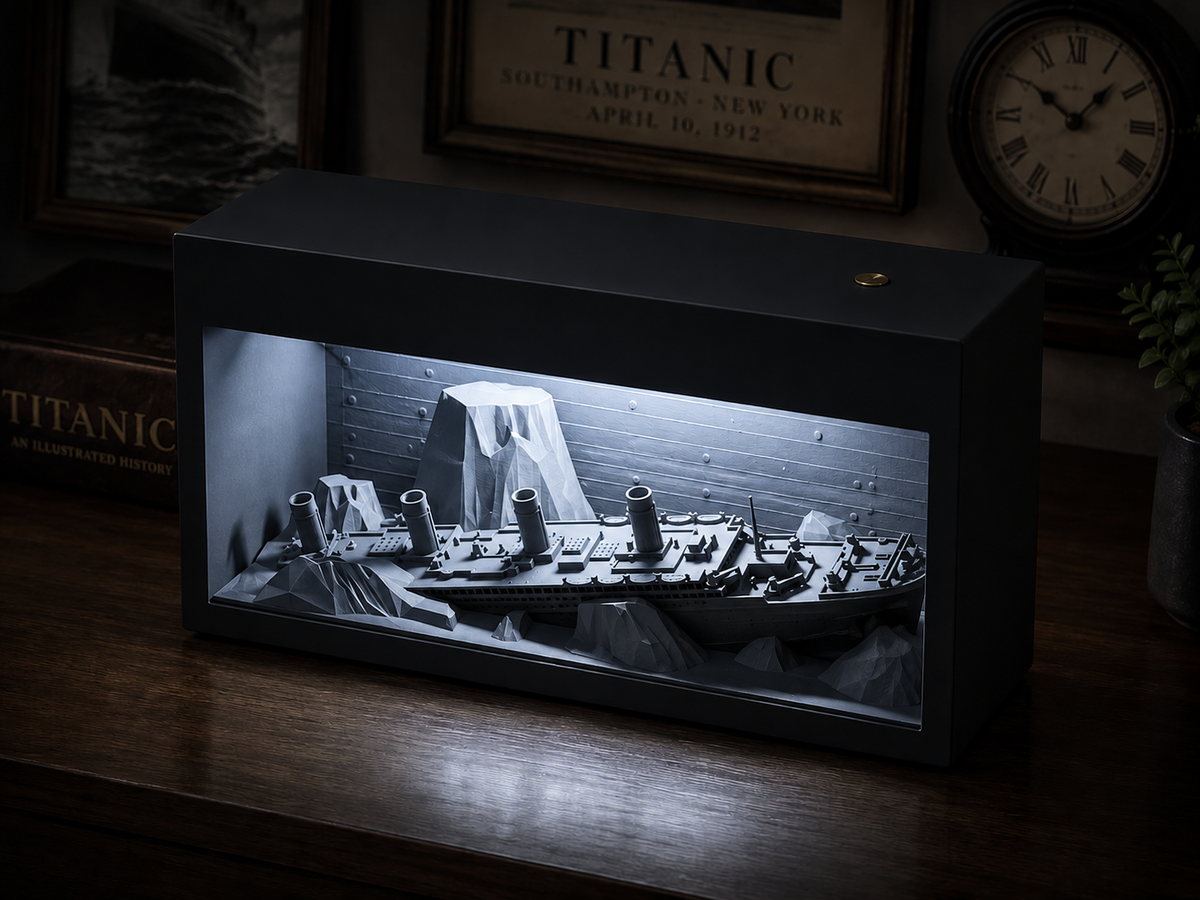 Titanic Shadowbox Light – Φωτιζόμενο Diorama Τιτανικός | Titanic Display Lamp