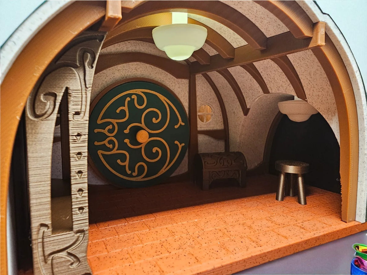 Handcrafted 3D Diorama – Enchanted Round-Door Hobbit-Style Home