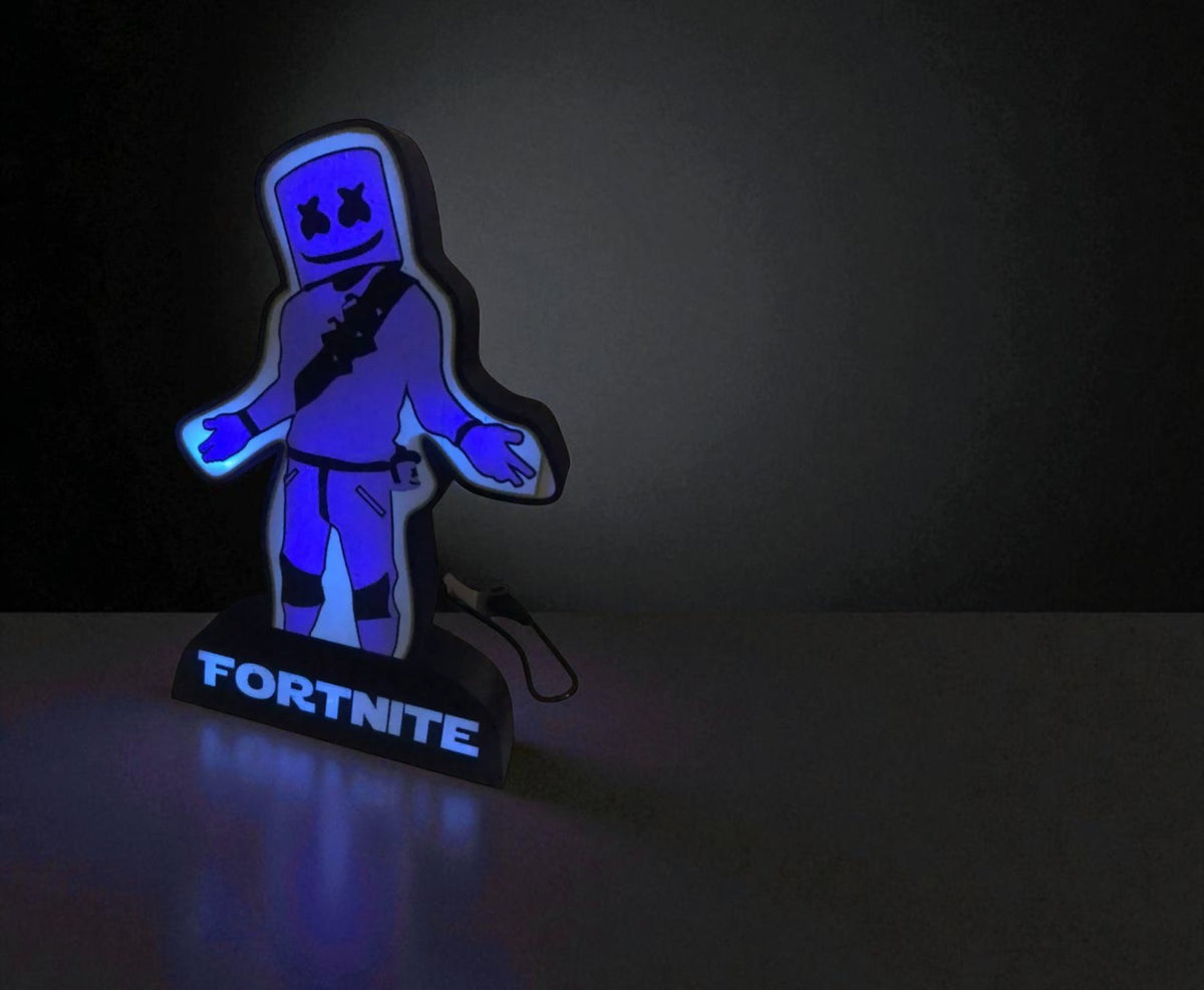 Marshmello Fortnite-Inspired Lightbox – Gamer Fan Art Lamp