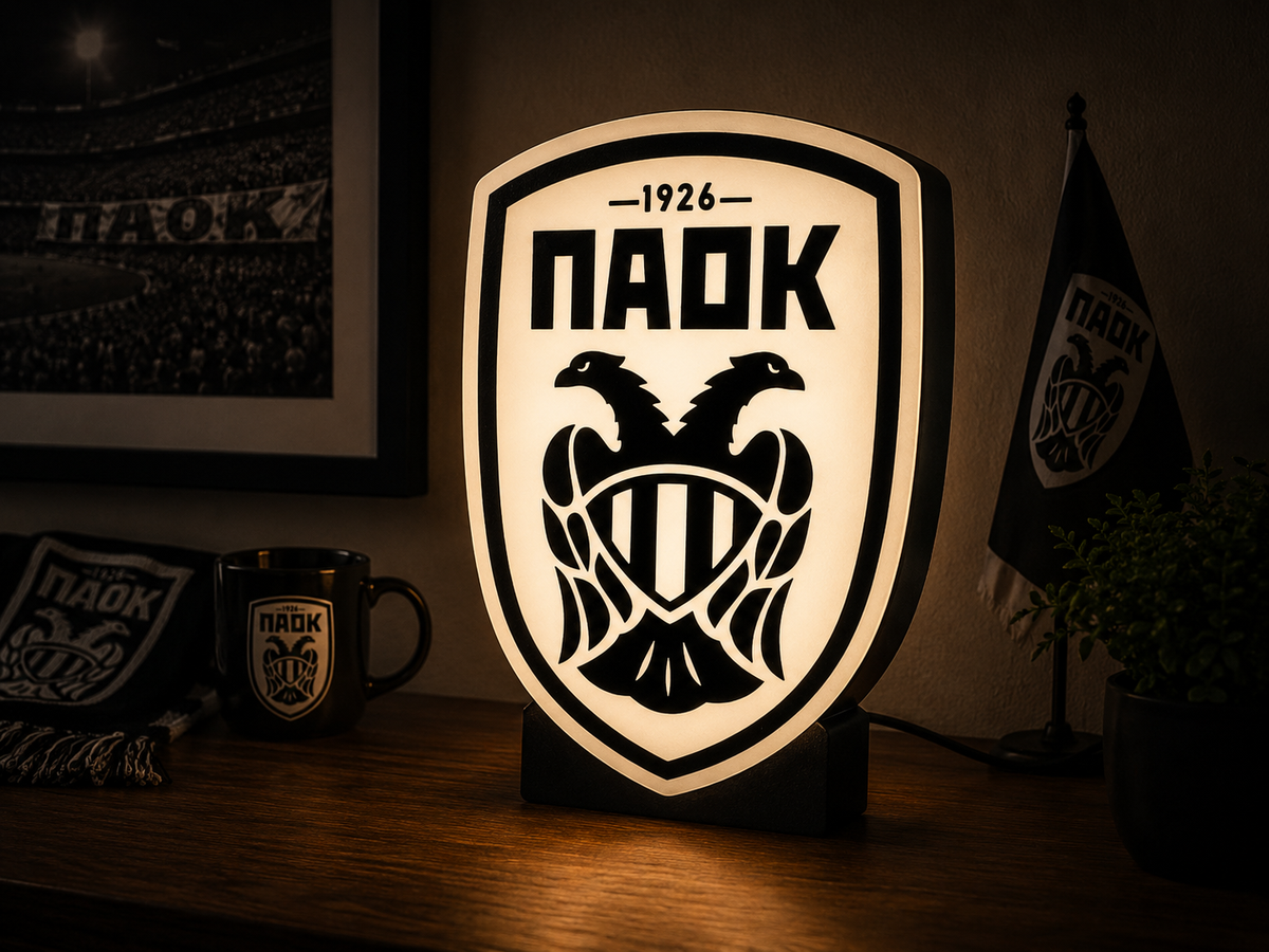 PAOK LED Crest Light – Φωτιζόμενο Διακοσμητικό ΠΑΟΚ | PAOK FC Logo Lamp