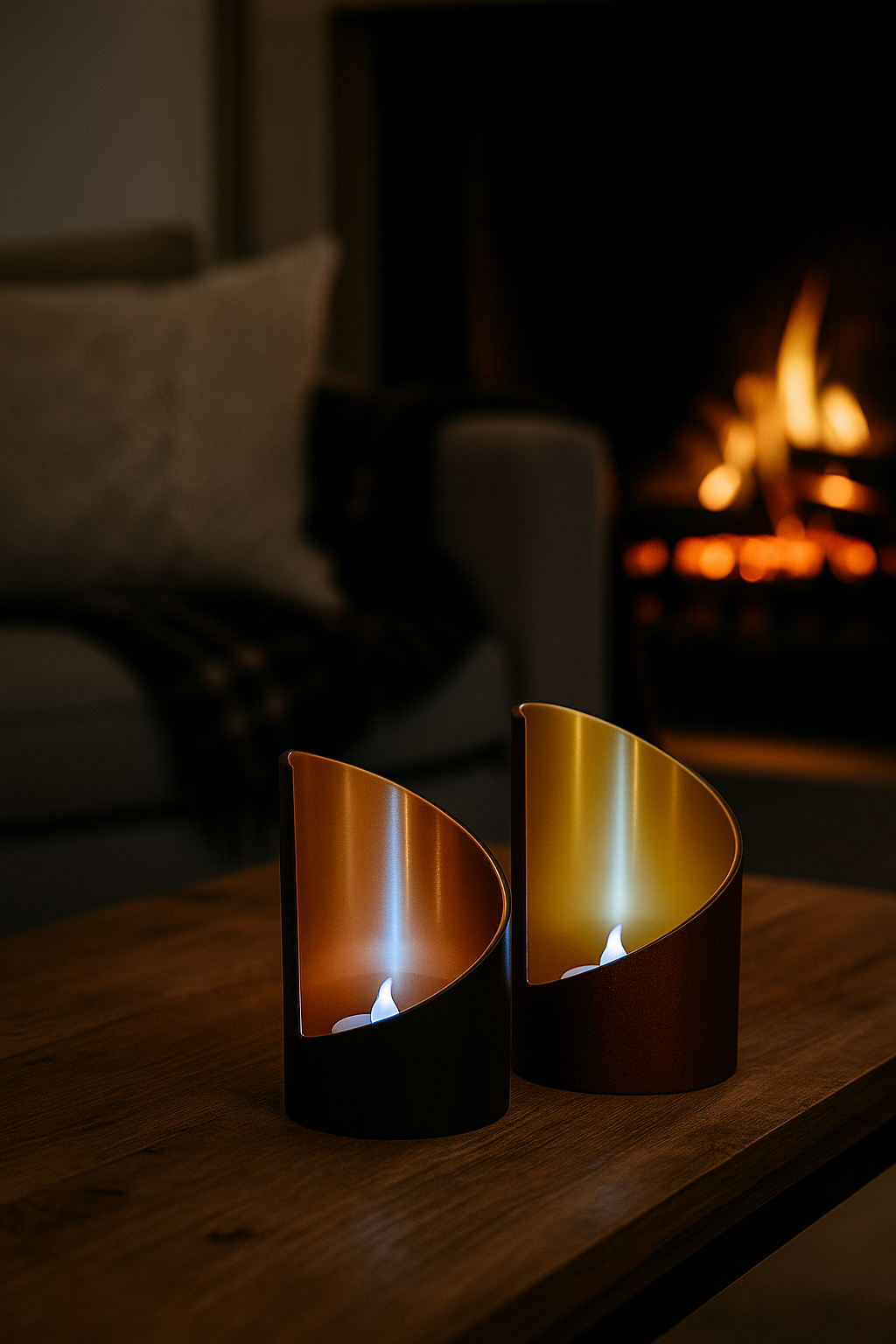Luna Arc Candle Holders - Σετ Κηροπήγια "Ημισέληνος" | Μοντέρνα Διακόσμηση με Αντανάκλαση