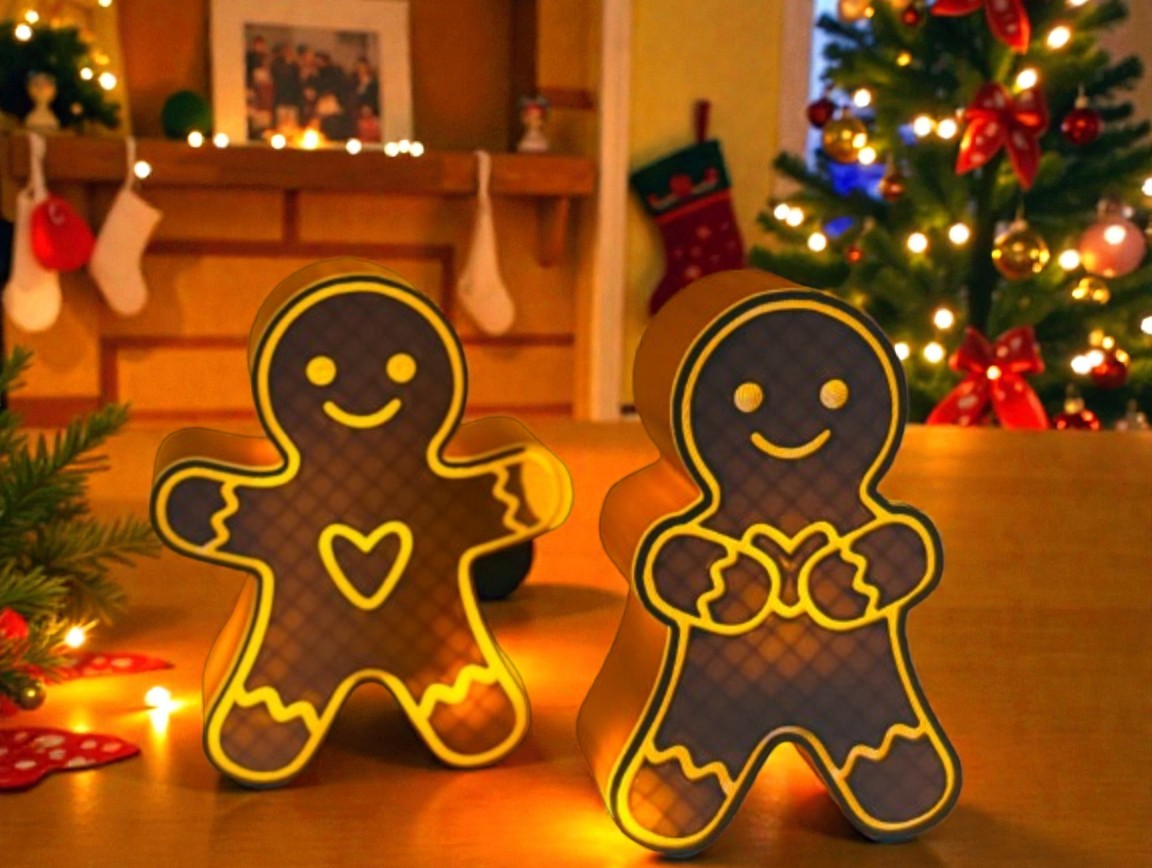 Gingerbread Candle Holder Set – Christmas Decor