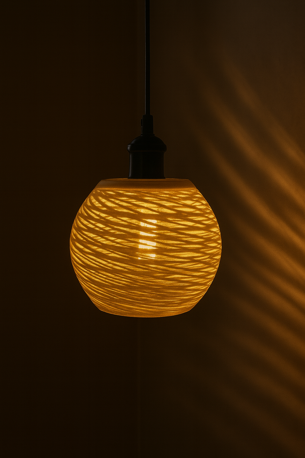 Amber Weave Pendant Lamp – Intricate Woven Texture Ceiling Light | Custom Colors