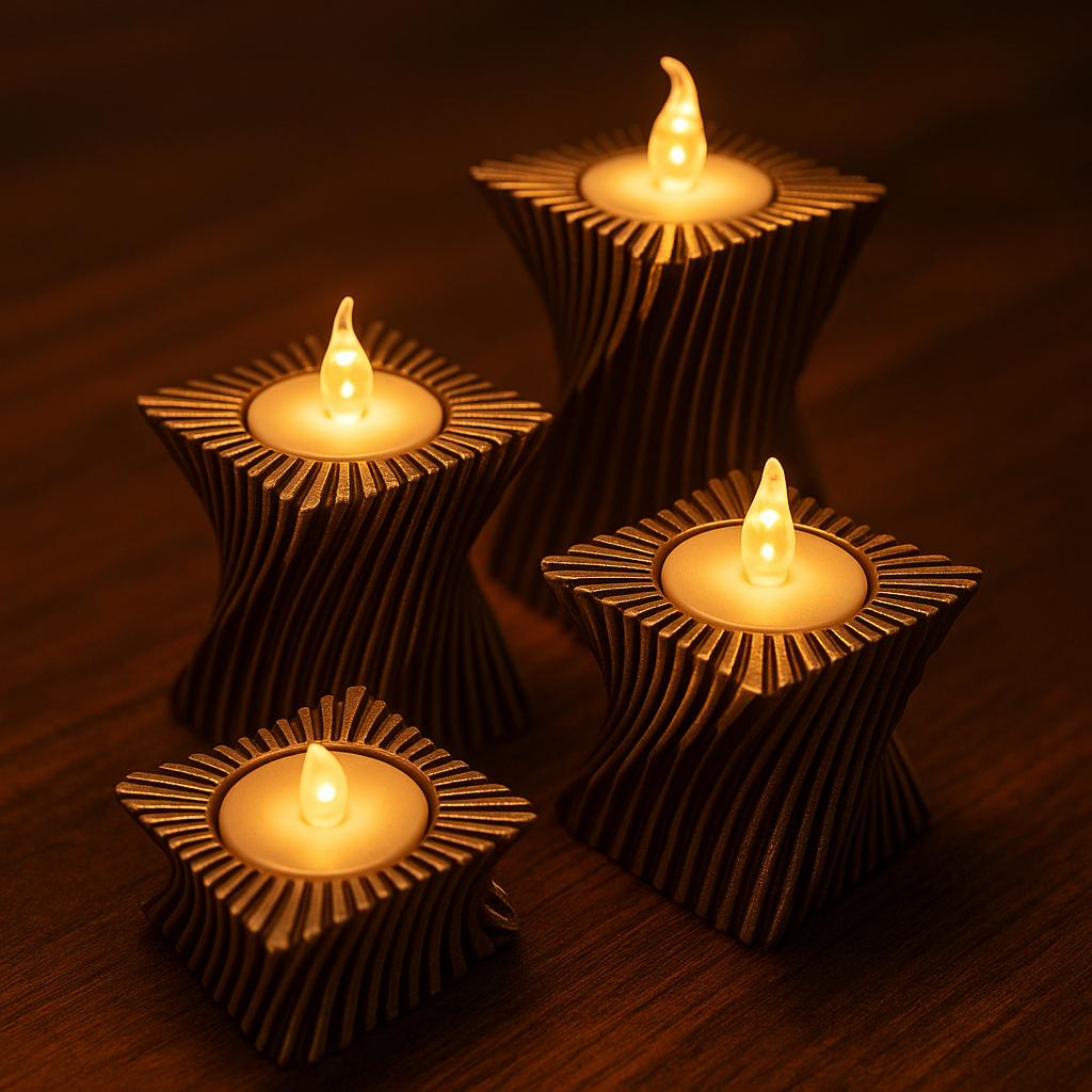 Twist Geometry Candle Holders - Σετ Κηροπήγια με Γεωμετρικό Σχεδιασμό & Συστροφή | Μοντέρνα Διακόσμηση | Επιλογή Χρωμάτων