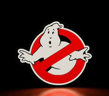 Ghostbusters Logo Lightbox – 3D Printed Fan Art LED Lamp | Retro Movie Room Decor