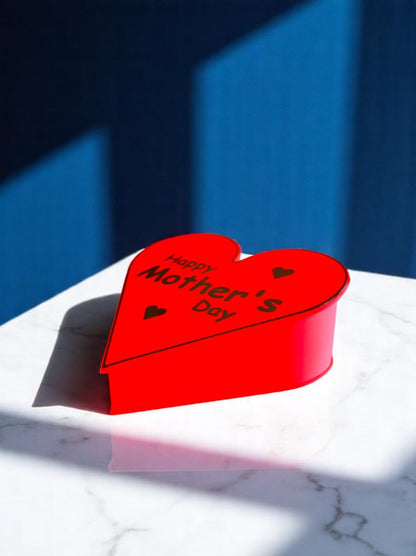 "Happy Mother's Day" Heart-Shaped Gift Box - The Perfect Red Accent for Mother's Day