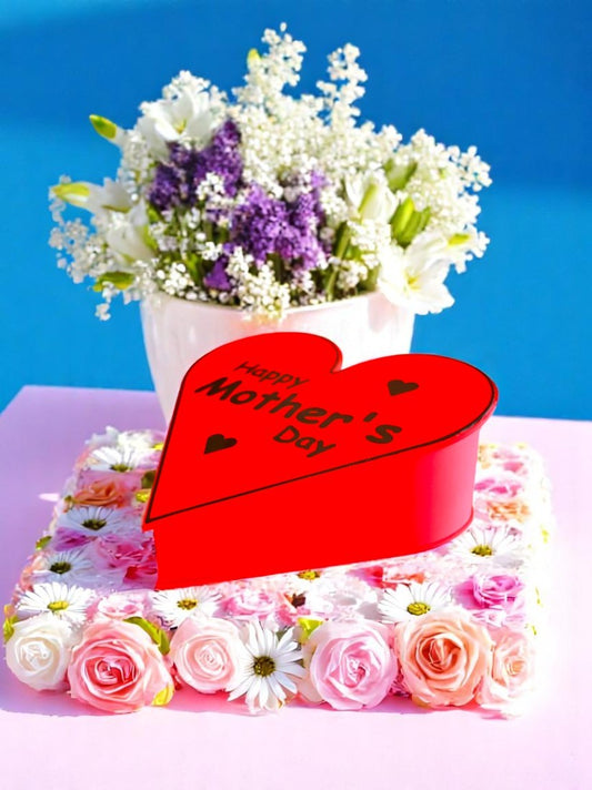 Κουτί Δώρου "Happy Mother's Day" σε Σχήμα Καρδιάς - Το Τέλειο Κόκκινο Αξεσουάρ για την Ημέρα της Μητέρας