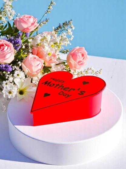 "Happy Mother's Day" Heart-Shaped Gift Box - The Perfect Red Accent for Mother's Day