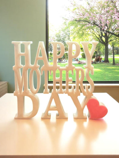 Διακοσμητικό Επιτραπέζιο "Happy Mother's Day" με Καρδιά - Το Τέλειο Δώρο για τη Γιορτή της Μητέρας