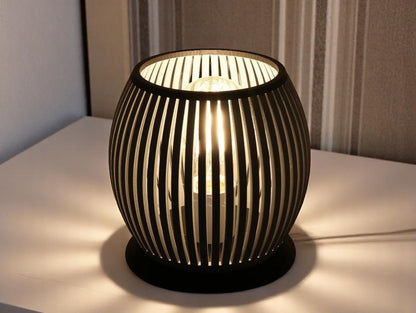 “Cage Glow” 3D Printed Table Lamp – Modern Harmony of Light & Shadow