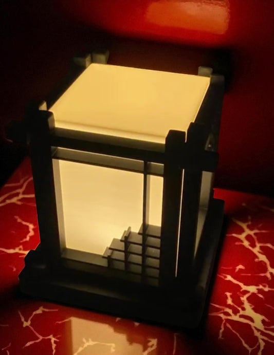3D Printed Mini Table Lamp – Japanese-Inspired with Architectural Detail
