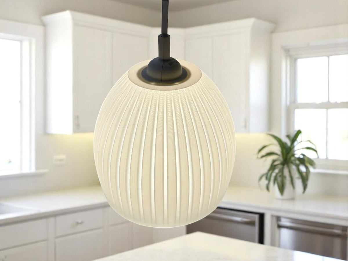 Ribbed 3D Printed Ceiling Lamp "Nordic Dome"