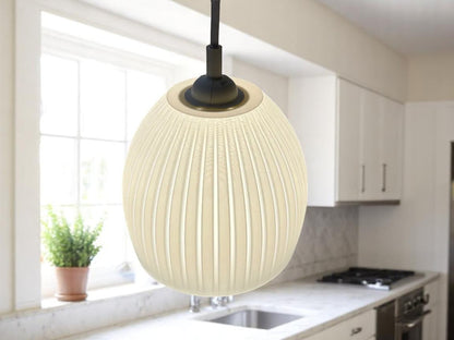 Ribbed 3D Printed Ceiling Lamp "Nordic Dome"