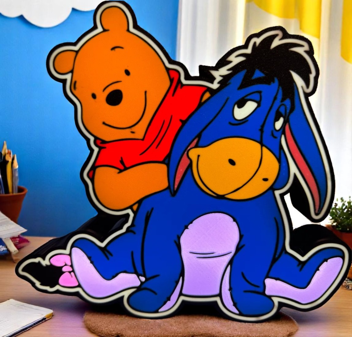 3D Winnie Lamp Eeyore LED Decorative Lamp - USB Comfort Night Light