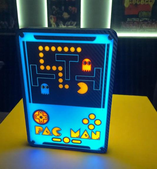 Φωτιστικό Lightbox "Pac-Man Retro Console" 3D Printed – Νεορετρό Gaming Διακόσμηση