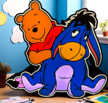 3D Winnie Lamp Eeyore LED Decorative Lamp - USB Comfort Night Light