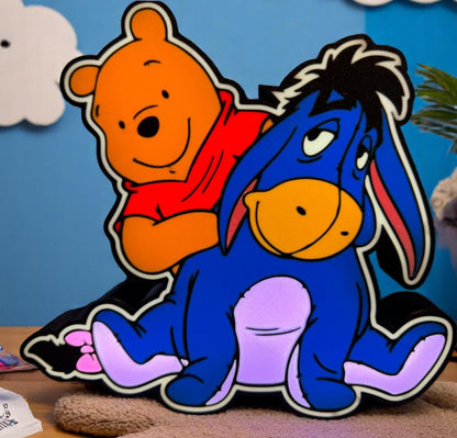 3D Winnie Lamp Eeyore LED Decorative Lamp - USB Comfort Night Light