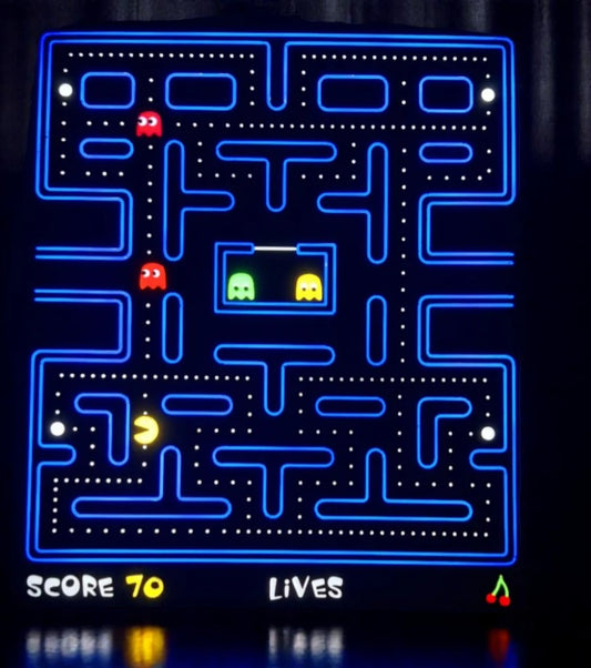 Φωτιστικό Lightbox "Pac-Man Maze" 3D Printed – Ρετρό Gaming Διακόσμηση 