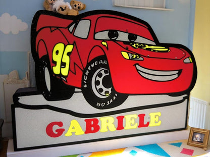 Lightning McQueen 3D LED USB Night Light - Personalized Name Base - Disney Pixar Cars