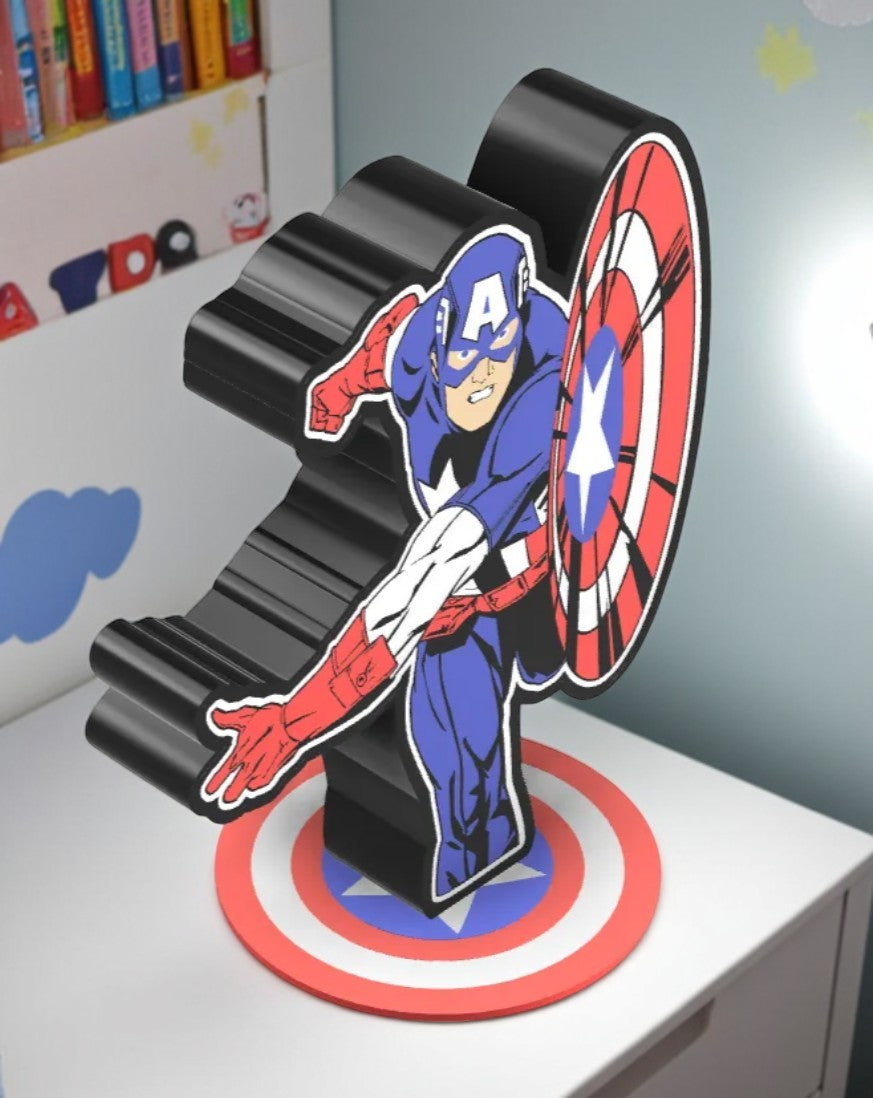 Επιτραπέζια Λάμπα LED Captain America - Φωτιστικό Υπερήρωα 