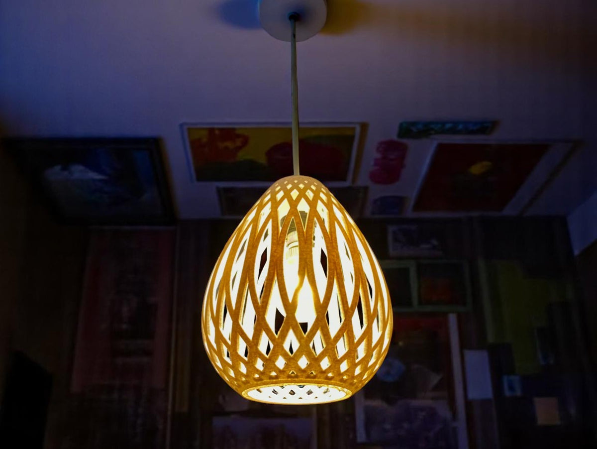 Κρεμαστό Φωτιστικό "Cocoon" - Λάμπα 3D Print με Πλεκτό Σχεδιασμό