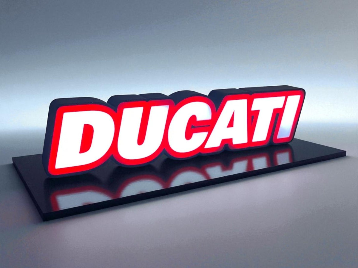 Φωτεινή Επιγραφή Fan Art Ducati – Lightbox με USB