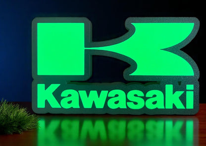 Kawasaki Retro Logo 3D Printed Lightbox – Neon Fan Art Display