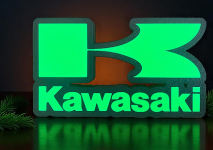 Kawasaki Retro Logo 3D Printed Lightbox – Neon Fan Art Display