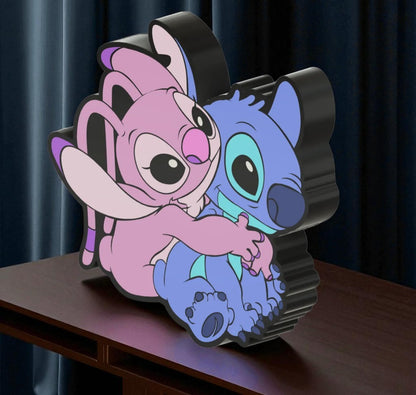 Fan Art Φωτιστικό Stitch & Angel – 3D Printed Lightbox Αγκαλιάς