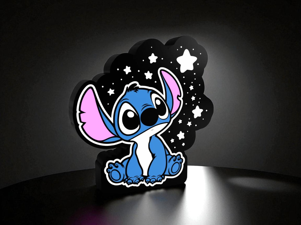 Stitch & Stars Fan Art Lightbox – Dreamy 3D Printed Night Light
