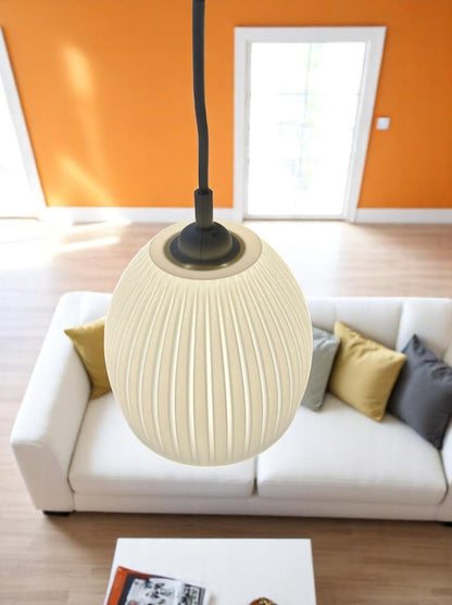 Ribbed 3D Printed Ceiling Lamp "Nordic Dome"