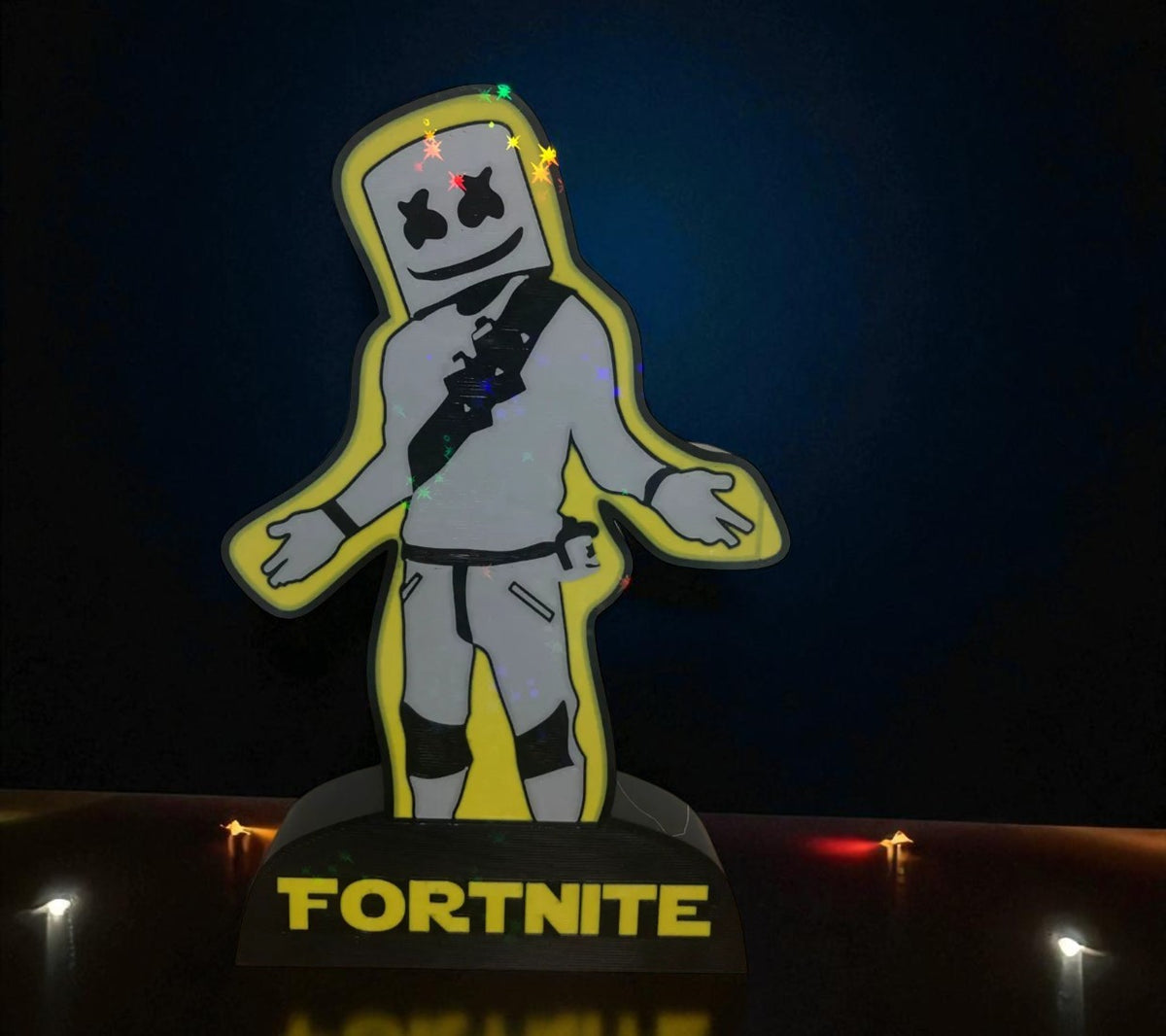 Marshmello Fortnite-Inspired Lightbox – Gamer Fan Art Lamp