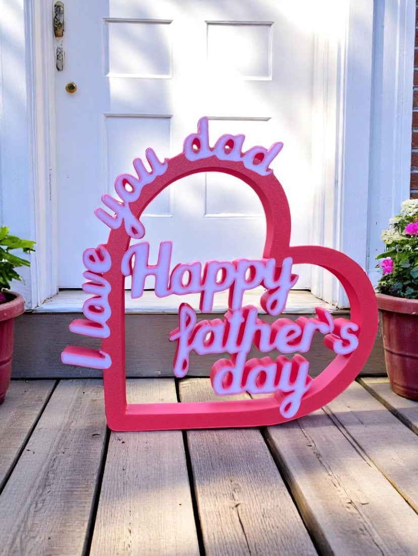 3D Heart Decoration "I love you dad - Happy Father's Day" - The Ultimate Father's Day Gift