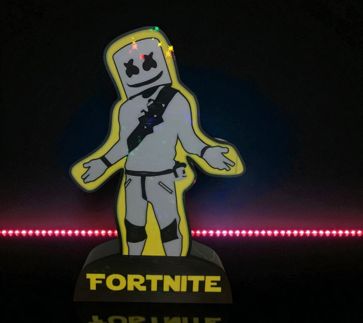 Marshmello Fortnite-Inspired Lightbox – Gamer Fan Art Lamp