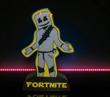 Marshmello Fortnite-Inspired Lightbox – Gamer Fan Art Lamp
