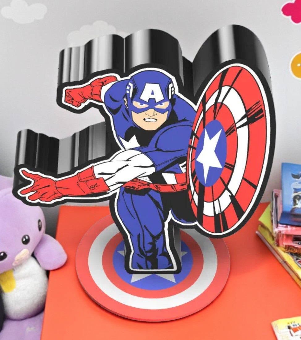 Επιτραπέζια Λάμπα LED Captain America - Φωτιστικό Υπερήρωα 