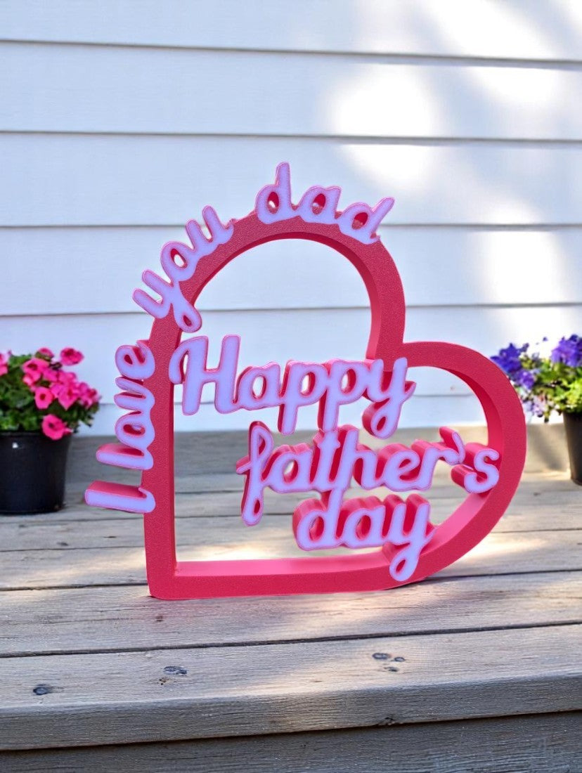 3D Heart Decoration "I love you dad - Happy Father's Day" - The Ultimate Father's Day Gift