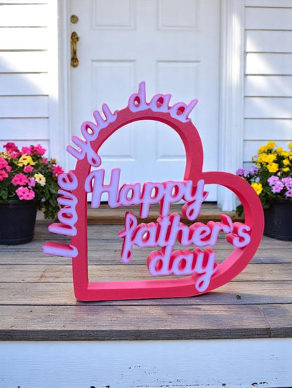 3D Heart Decoration "I love you dad - Happy Father's Day" - The Ultimate Father's Day Gift