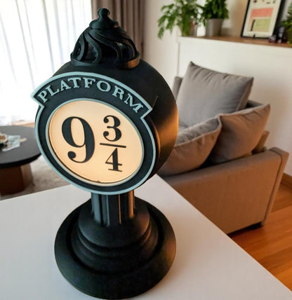 Platform 9¾ Lightbox Lamp – 3D Printed Harry Potter Fan Art Lantern | Wizard Decor