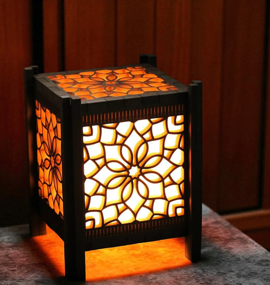 3D Printed Table Lamp – Moorish Geometric Elegance