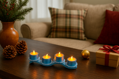Wave Harmony - Μοντέρνο Κυματιστό Κηροπήγιο για 4 Ρεσώ | Minimalist Art Διακόσμηση | Επιλογή Χρωμάτων