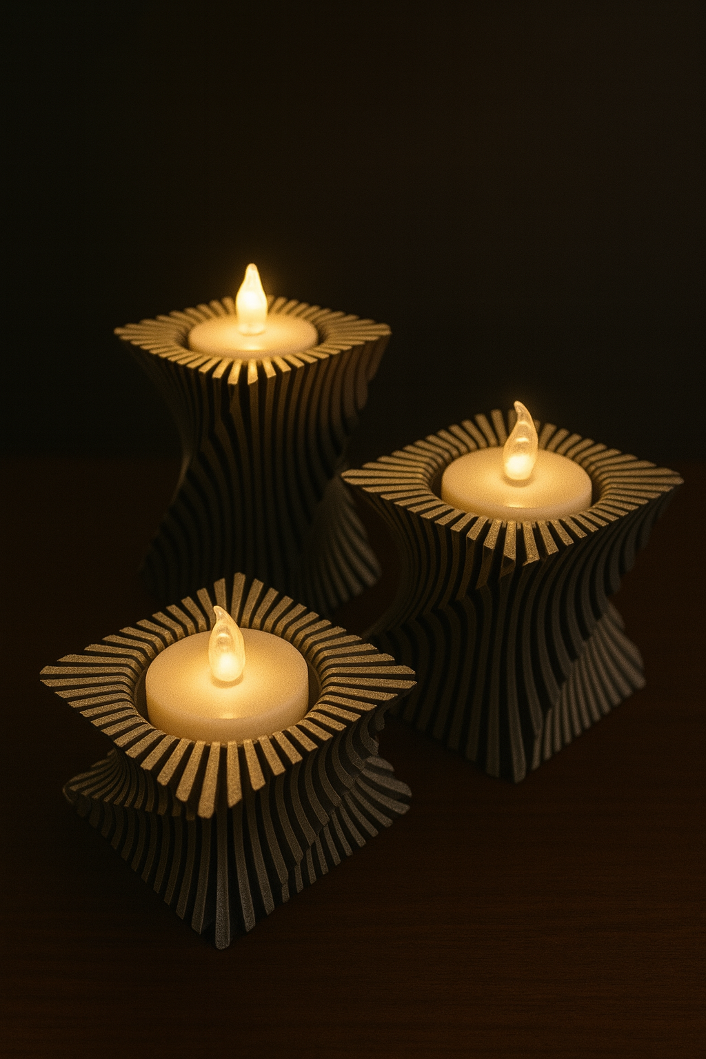 Twist Geometry Candle Holders - Σετ Κηροπήγια με Γεωμετρικό Σχεδιασμό & Συστροφή | Μοντέρνα Διακόσμηση | Επιλογή Χρωμάτων