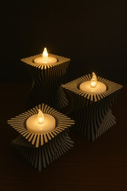 Twist Geometry Candle Holders - Σετ Κηροπήγια με Γεωμετρικό Σχεδιασμό & Συστροφή | Μοντέρνα Διακόσμηση | Επιλογή Χρωμάτων