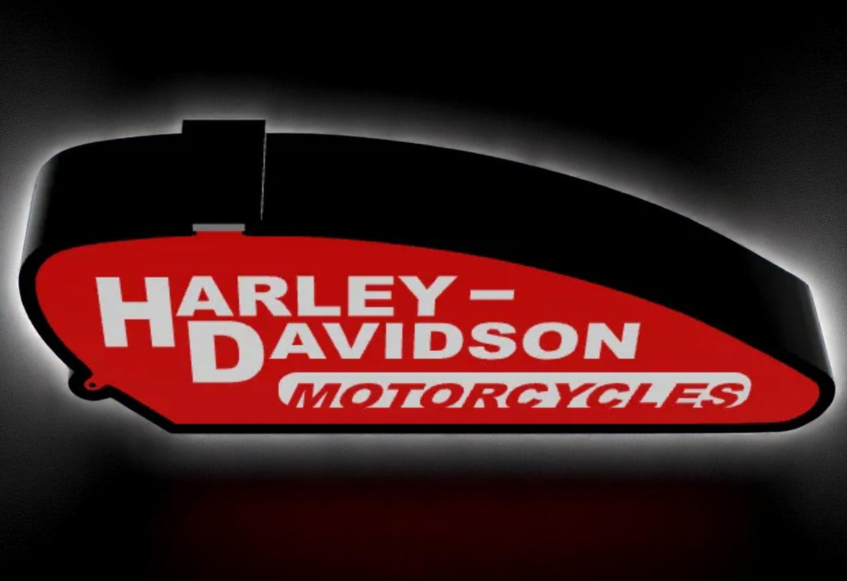 Harley-Davidson Tank Logo 3D Printed Lightbox – Retro Fan Art Lamp
