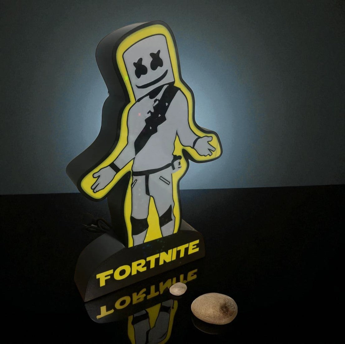 Marshmello Fortnite-Inspired Lightbox – Gamer Fan Art Lamp