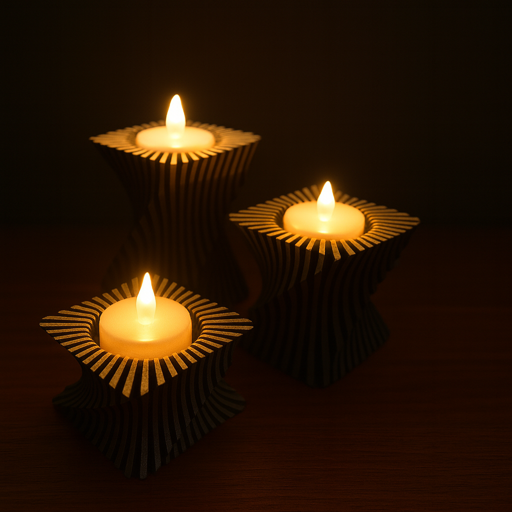 Twist Geometry Candle Holders - Σετ Κηροπήγια με Γεωμετρικό Σχεδιασμό & Συστροφή | Μοντέρνα Διακόσμηση | Επιλογή Χρωμάτων